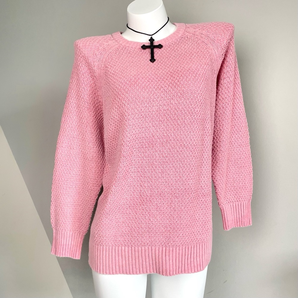 Candy Pink Oversized Knit Sweater